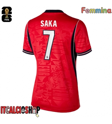 Inghilterra Bukayo Saka #7 Seconda Maglia Femmina Mondiali 2026 Manica Corta